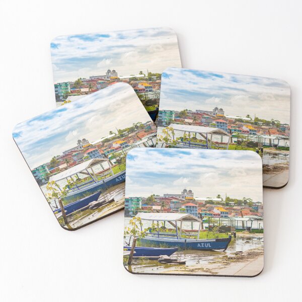 Item preview, Stranded boats with the city Flores in Guatemala in the background designed and sold by MichielTon.