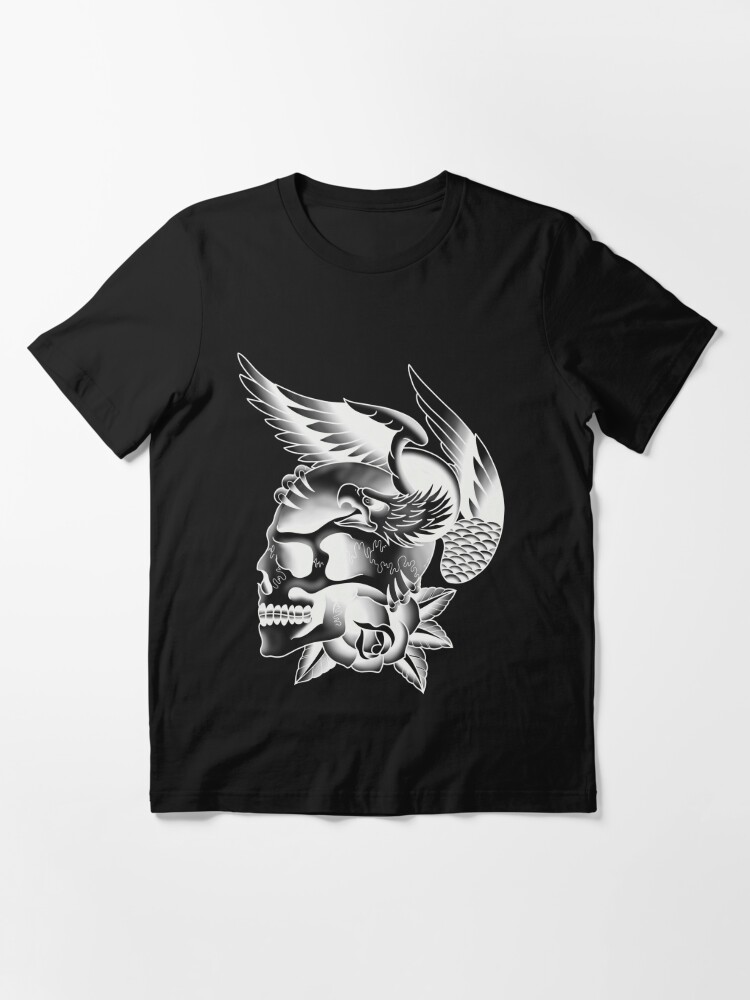 Eagle skull rose tattoo design Essential T-Shirt for Sale by dtmtattoo |  Redbubble
