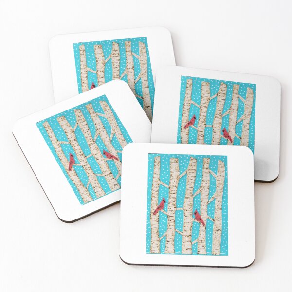 Item preview, Red Cardinals in birch trres designed and sold by kristyjo.