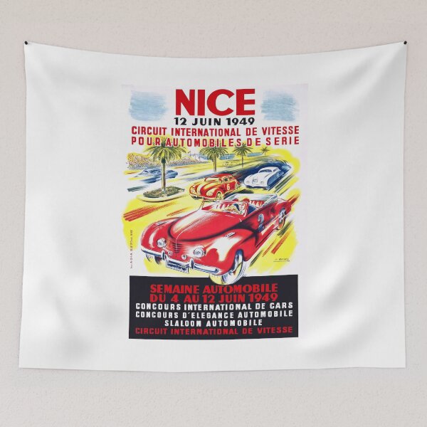 Item preview, 1949 Nice France Circuit Automobile Race Poster designed and sold by retrographics.