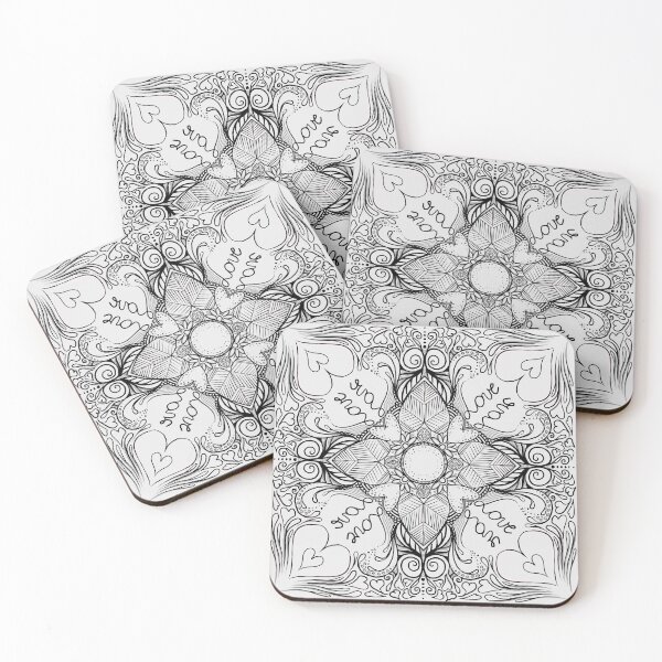 Item preview, Valentine's Day (black on white) MandalART designed and sold by Julie Boehm.