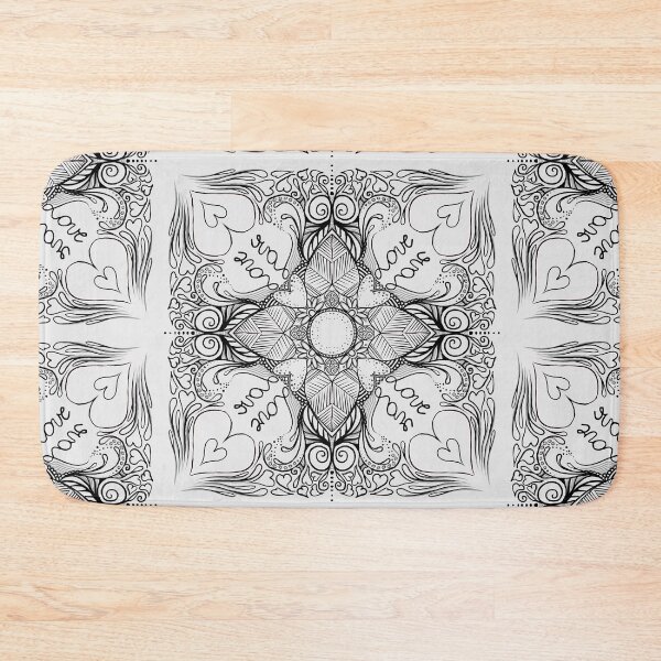 Item preview, Valentine's Day (black on white) MandalART designed and sold by Julie Boehm.