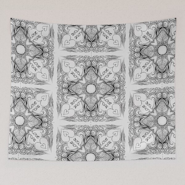 Item preview, Valentine's Day (black on white) MandalART designed and sold by Julie Boehm.