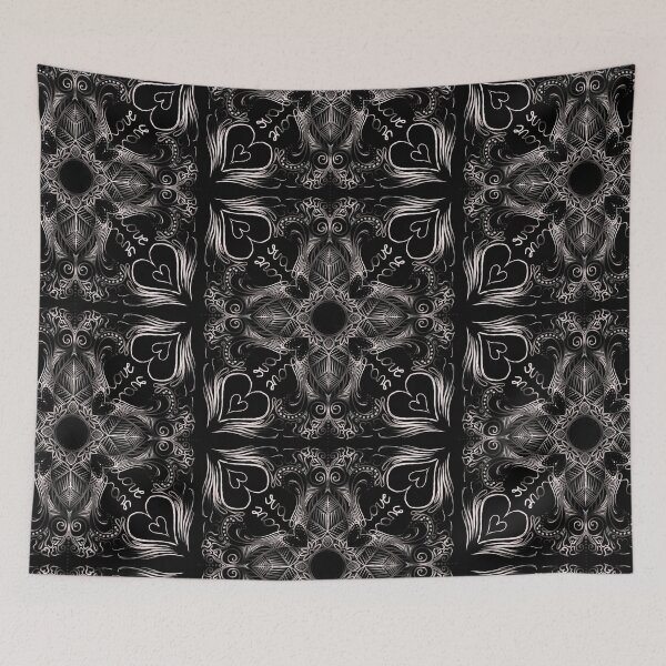 Item preview, Valentine's Day (white on black) MandalART designed and sold by Julie Boehm.