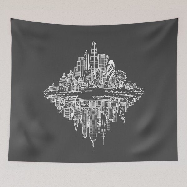 Item preview, London New York Reversible Skylines - White designed and sold by Tom Napper Design.