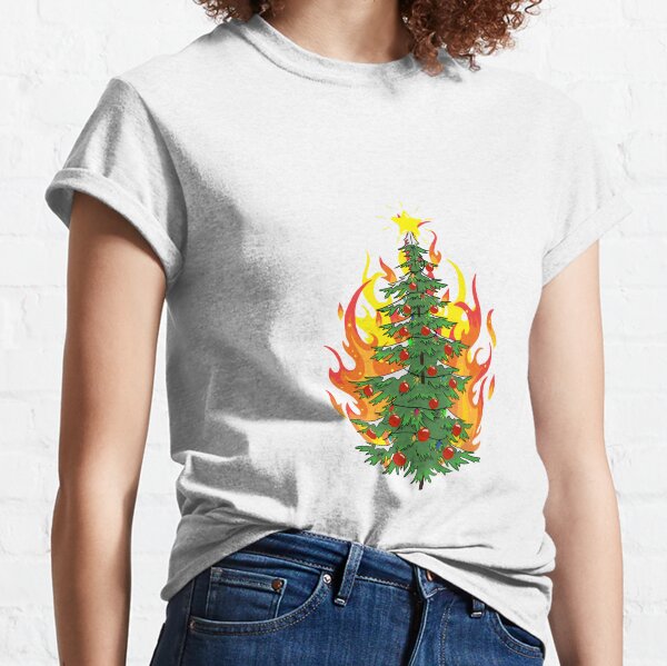 Burning Christmas Tree Classic T-Shirt