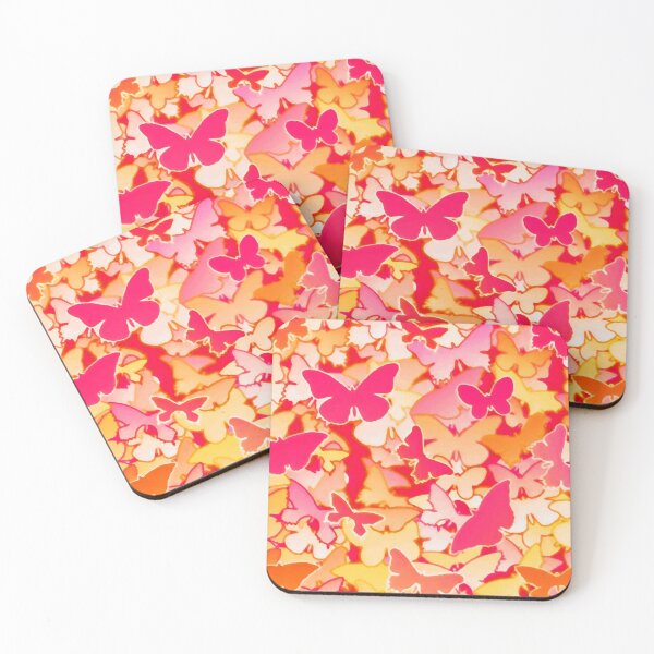 Item preview, Flock of Butterflies, Fuchsia Pink, Peach, Coral Orange  designed and sold by Marymarice.