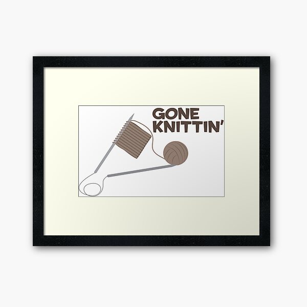Gone Knittin' Framed Art Print