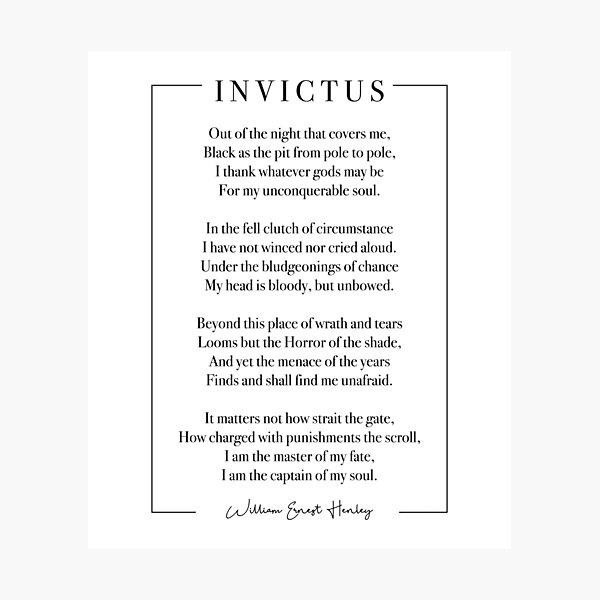 Invictus (black) Photographic Print