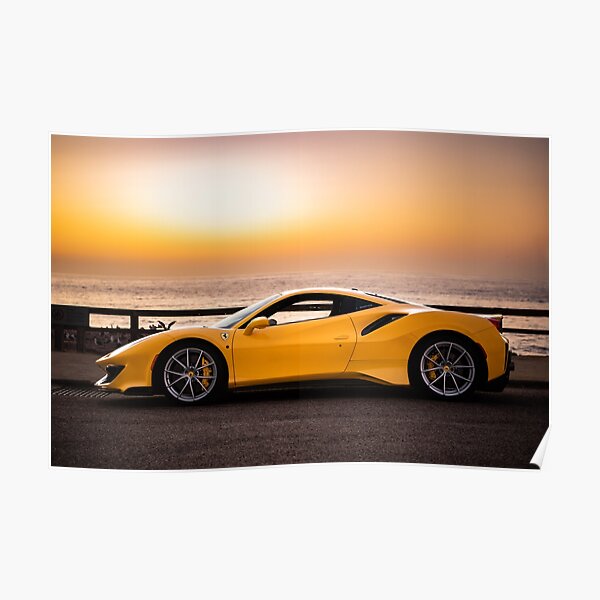 Ferrari 488 Pista Engine Metal Print-FujiFilm Poster Large 36/" x 24/"
