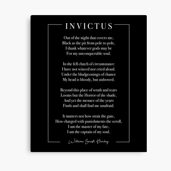 Invictus (white lettering) Canvas Print