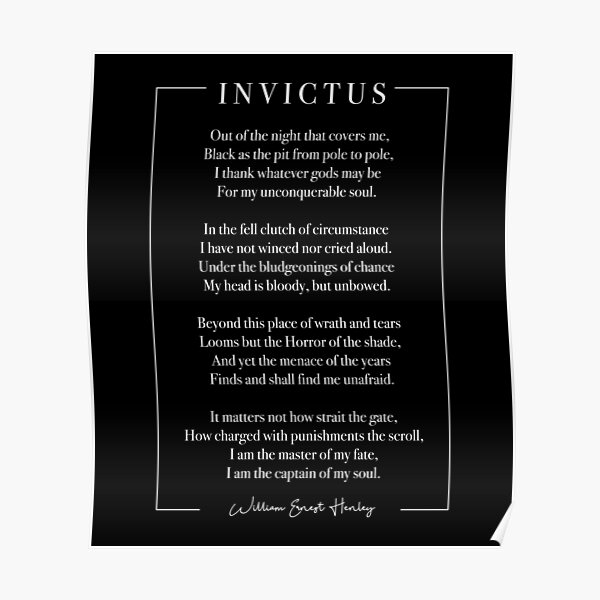 Invictus (white) Poster
