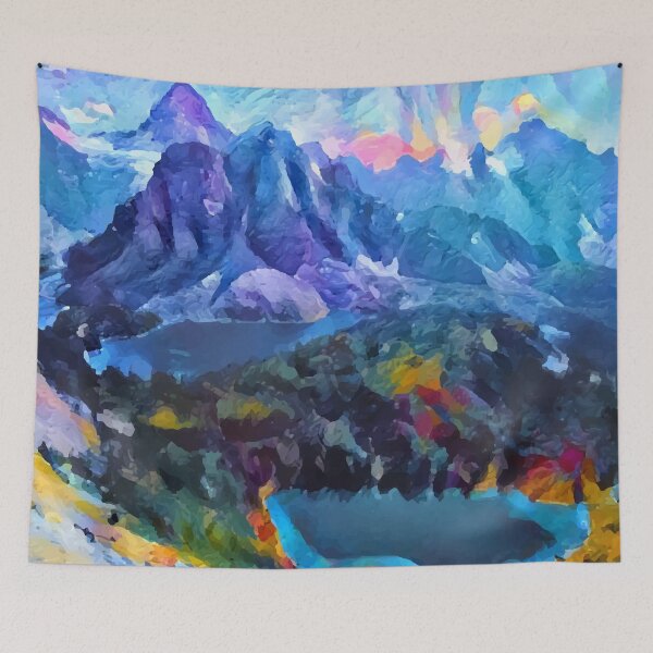 Item preview, Abstract Landscape - Mountains and lakes designed and sold by pakanta.
