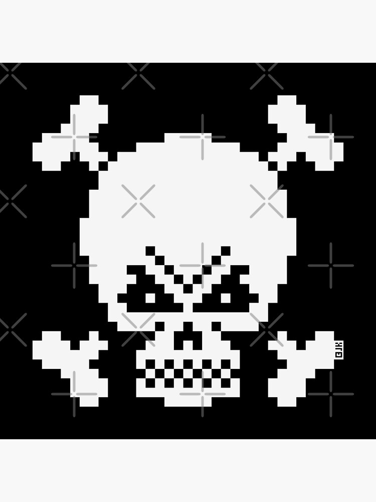 Skull And Crossbones Small (Pixel Art / Jolly Roger / White) Baby One-Piece  by MrFaulbaum