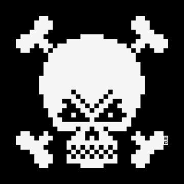 Skull And Crossbones Small (Pixel Art / Jolly Roger / White) Baby One-Piece  by MrFaulbaum