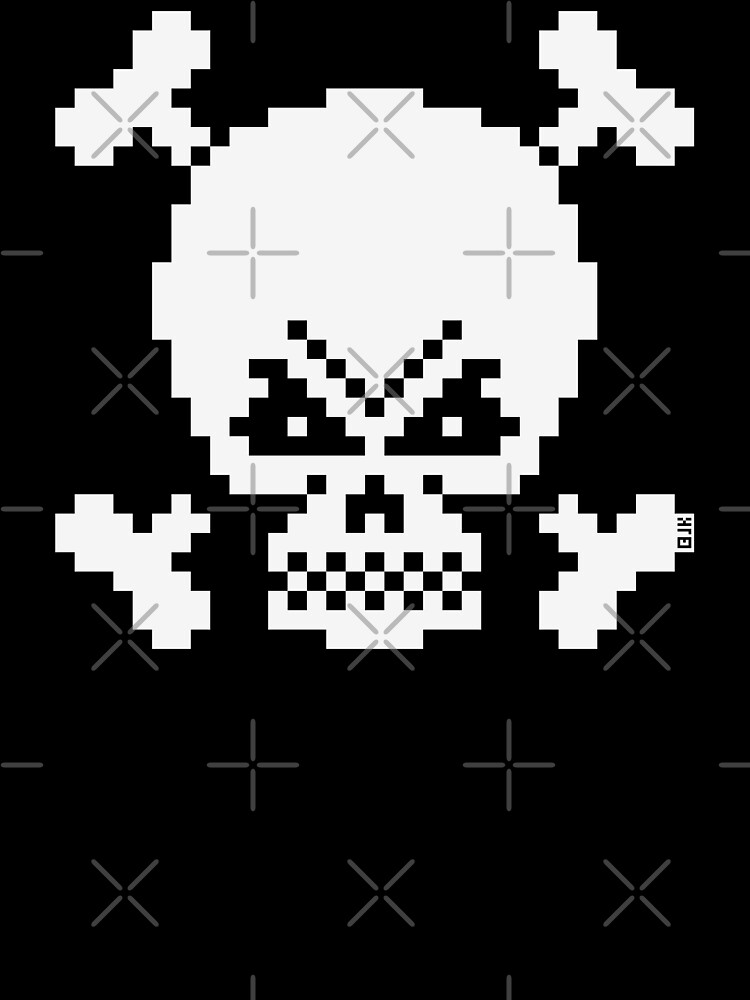 Skull And Crossbones Small (Pixel Art / Jolly Roger / White) Baby One-Piece  by MrFaulbaum