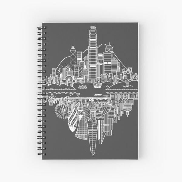 Item preview, Hong Kong London Reversible Skylines - White designed and sold by Tom Napper Design.
