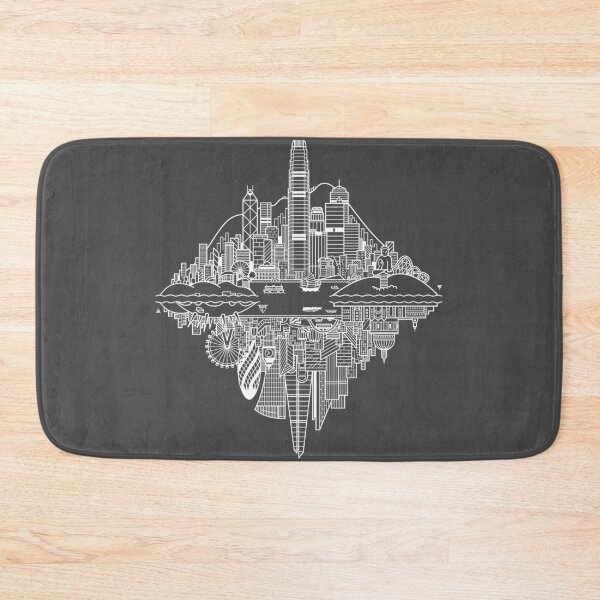 Item preview, Hong Kong London Reversible Skylines - White designed and sold by Tom Napper Design.