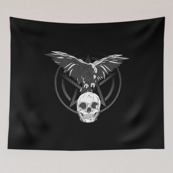 Item preview, Raven Crow Pentacle Skull designed and sold by Weilichesmag.