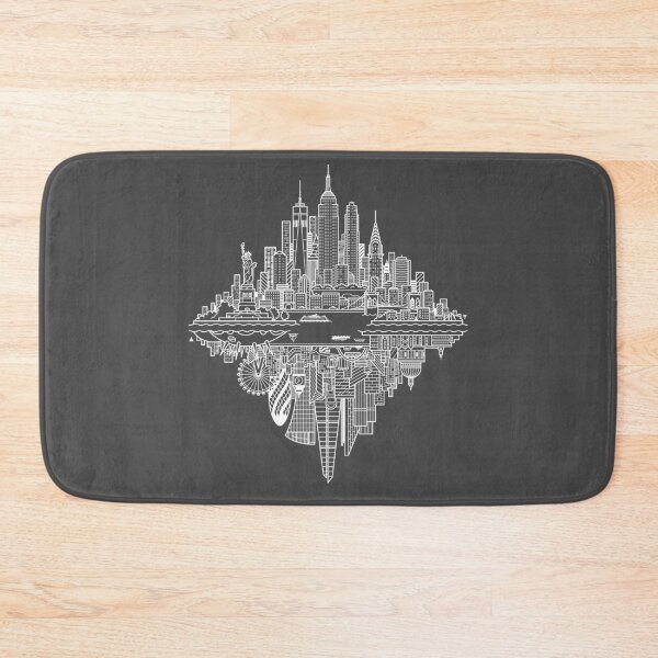 Item preview, New York London Reversible Skylines - White designed and sold by Tom Napper Design.