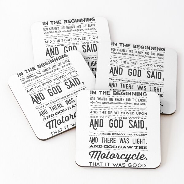 Item preview, In The Beginning God Created The Motorcycle Long Black Text designed and sold by TWMBDesigns.