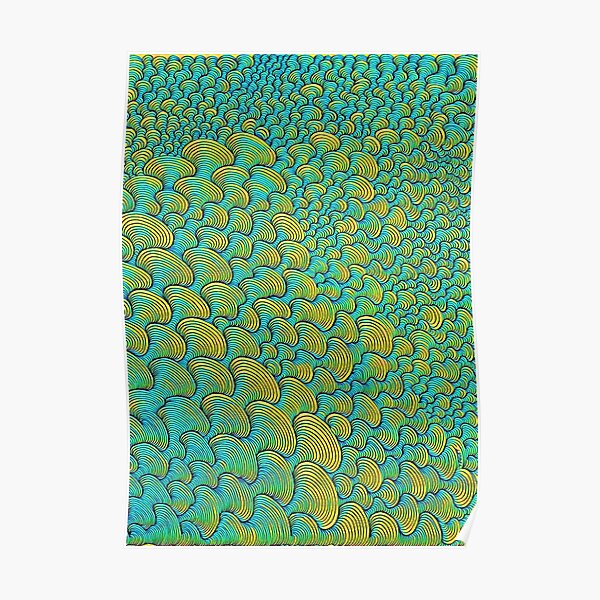 Colored Waves Poster