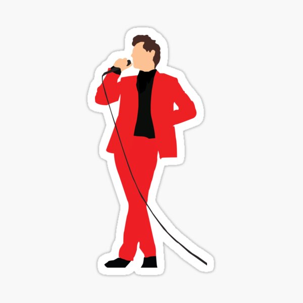 Harry Styles Roter Anzug Colorblock Sticker Von Spunkylaurenn Redbubble