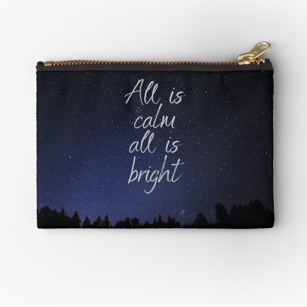 Silent Night, Christmas song lyrics Zipper Pouch