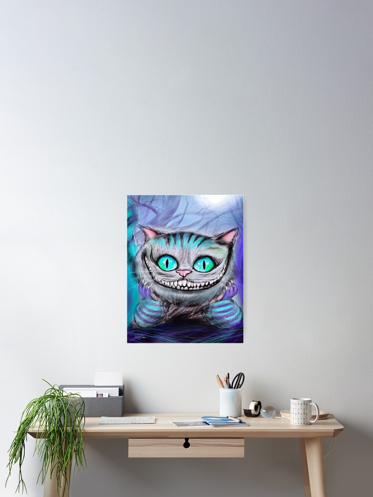 Poster Chat Du Cheshire D Alice Au Pays Des Merveilles Par Ryanbiddle Redbubble