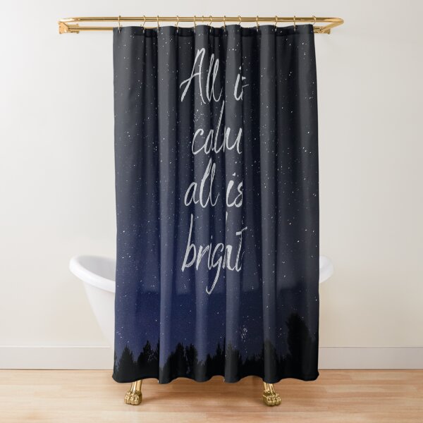 Silent Night, Christmas song lyrics Shower Curtain