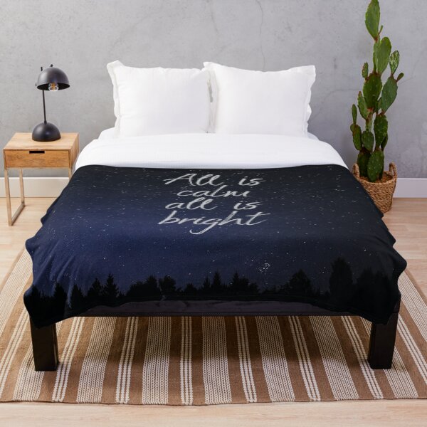 Silent Night, Christmas song lyrics Throw Blanket