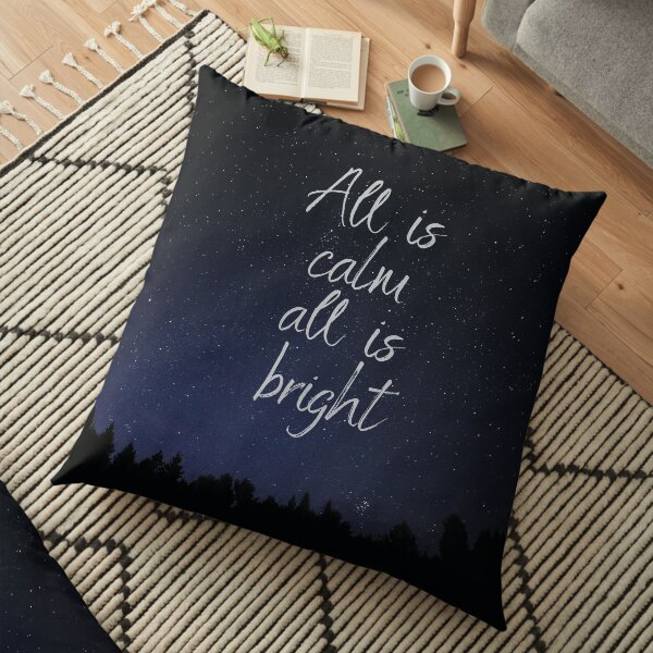 Silent Night, Christmas song lyrics Floor Pillow