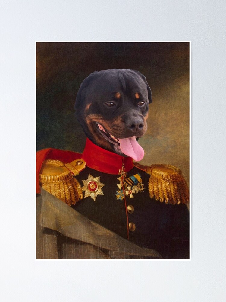 Rottweiler Royal Portrait Poster By Madebyminney Redbubble