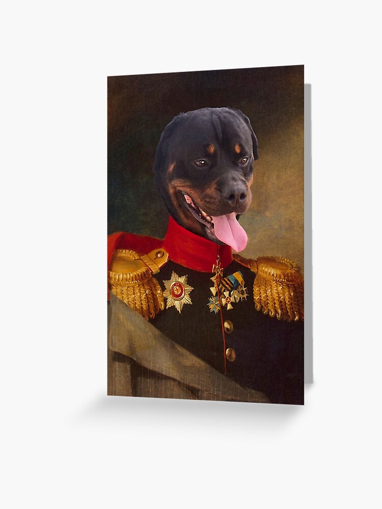 Rottweiler Royal Portrait Greeting Card By Madebyminney Redbubble