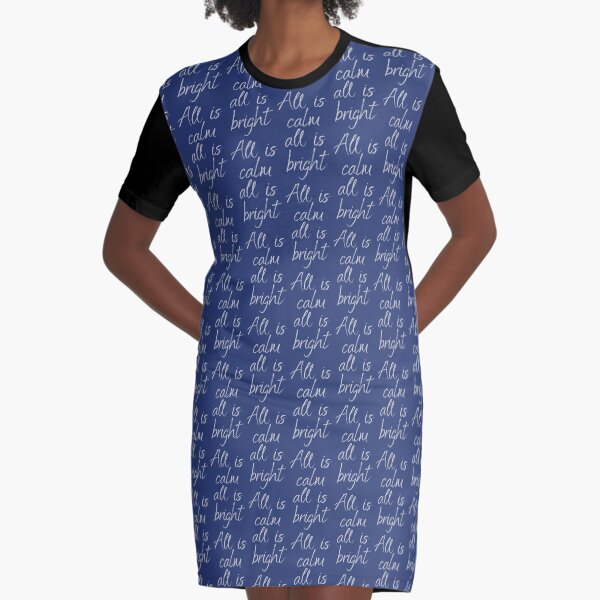 Silent Night, Christmas song lyrics Graphic T-Shirt Dress