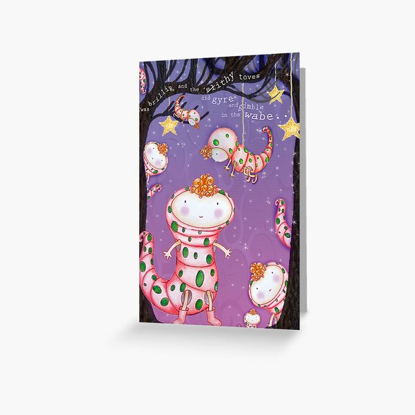 Jabberwocky poem Illustration "Slithy toves" Greeting Card