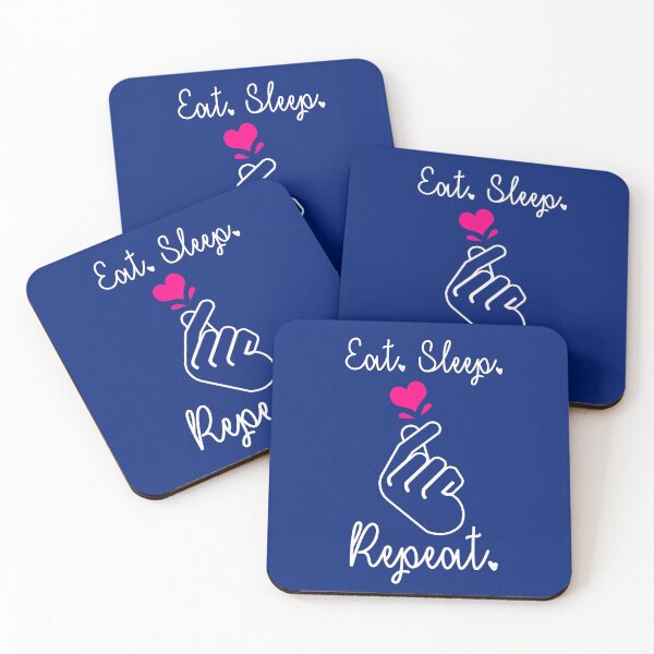 Item preview, Eat, Sleep, K-Pop and Repeat, Hand Symbol Salanghae KPOP Korean Music Bias BTS Star designed and sold by trendyzcom.