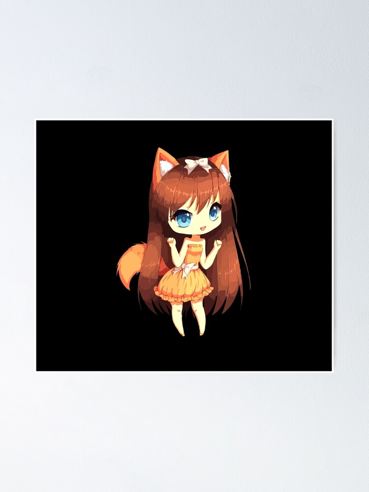 Chibi cute small girl in an over-sized hoodie with bear ears, anime,  drawing, icon