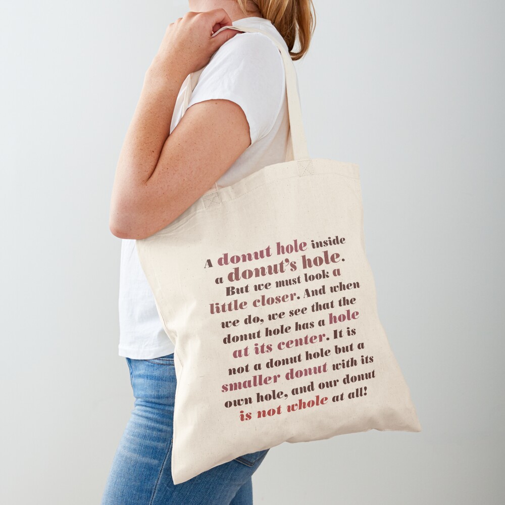 "Full Quote A Donut Hole Within A Donut's Hole, Knives Out" Tote Bag