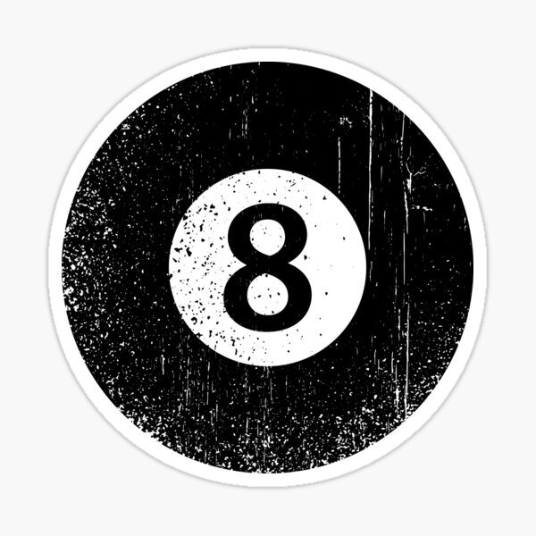 Item preview, Distressed, worn pool billiard eight ball designed and sold by Mhea.
