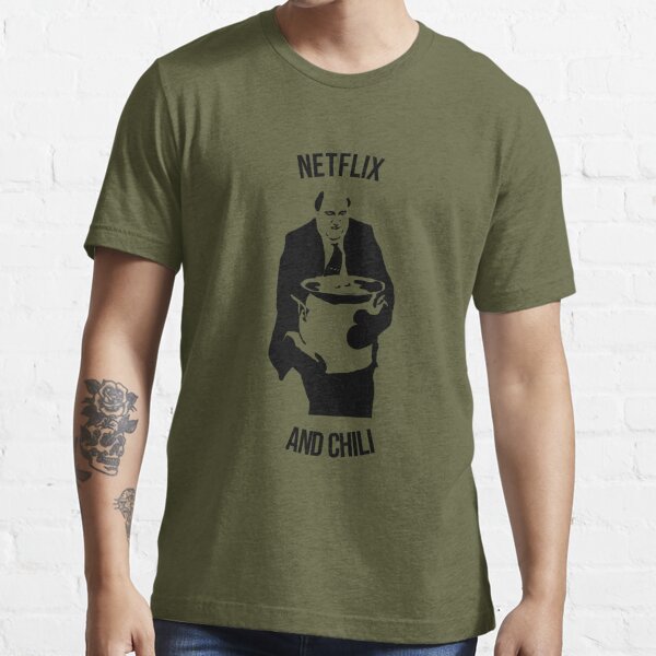 Netflix and Chili - Kevin Malone Spills His Chili - The Office Essential T- Shirt for Sale by Nikki Fabrizio