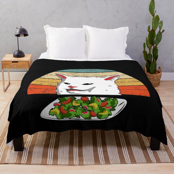 Item preview, Cat Meme Woman Yelling At Table Dinner Vintage Retro Sunset designed and sold by Mfk Clothes.
