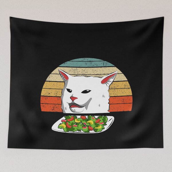 Item preview, Cat Meme Woman Yelling At Table Dinner Vintage Retro Sunset designed and sold by Mfk Clothes.
