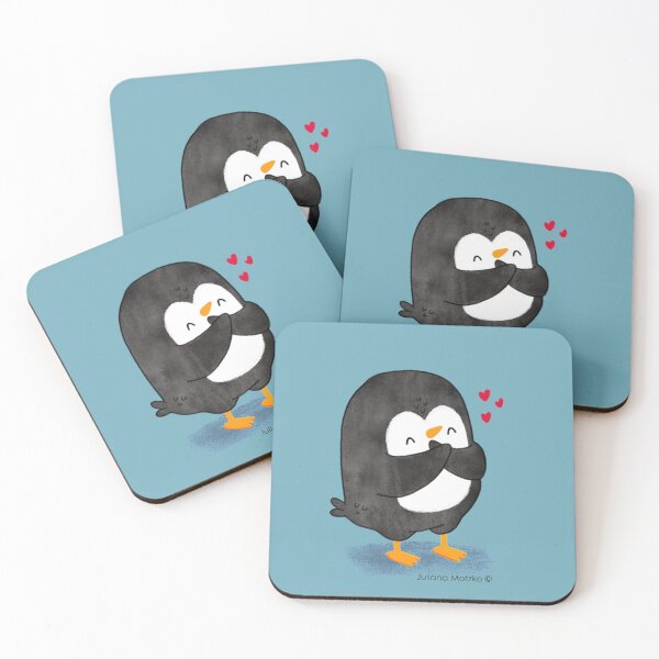 Penguin in Love 2 Coasters (Set of 4)
