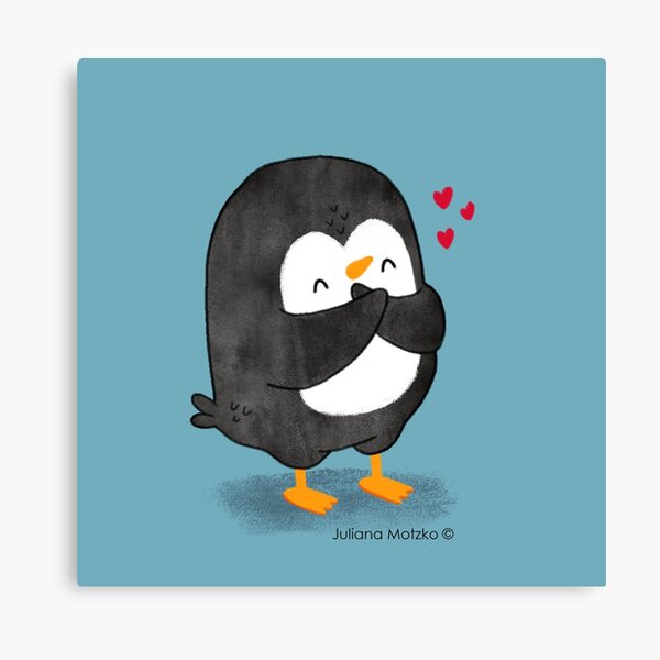 Penguin in Love 2 Canvas Print