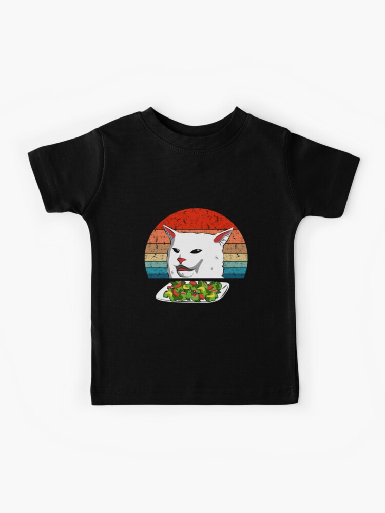 Vintage Woman Yelling at Cat Meme Dinner Table T-Shirt Vintage Woman Yelling at Cat Meme Dinner Table T-Shirt