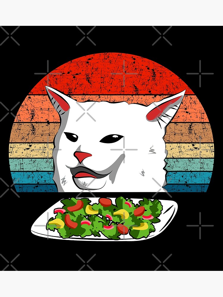 Angry women yelling at confused cat dinner table meme ugly for