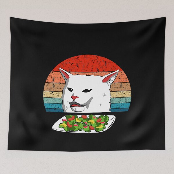 Item preview, Cat Meme Woman Yelling At Table Dinner Vintage Retro Style designed and sold by Mfk Clothes.