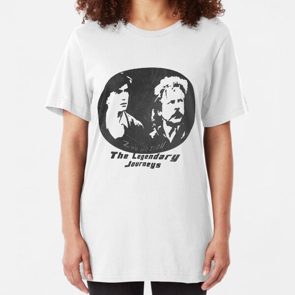 Rowsdower: Zap And Troy the Legendary Journeys Tee (b&w version) Slim Fit T-Shirt