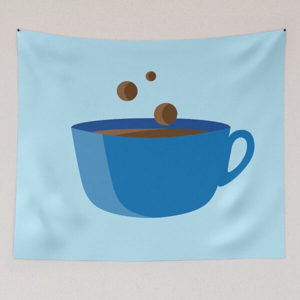 Item preview, Cute Coffee Cup - Blue designed and sold by MOREDANKMEMES.